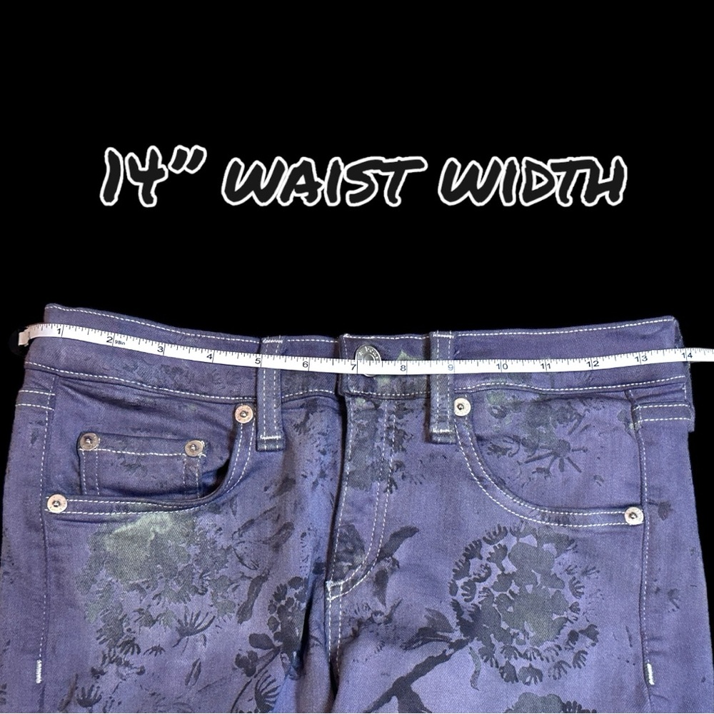 🎉HP🎉 NWT Originally White Skinny Mid Rise Ankle Tie Jeans Now Floral Cyano. 26 - Picture 5 of 9